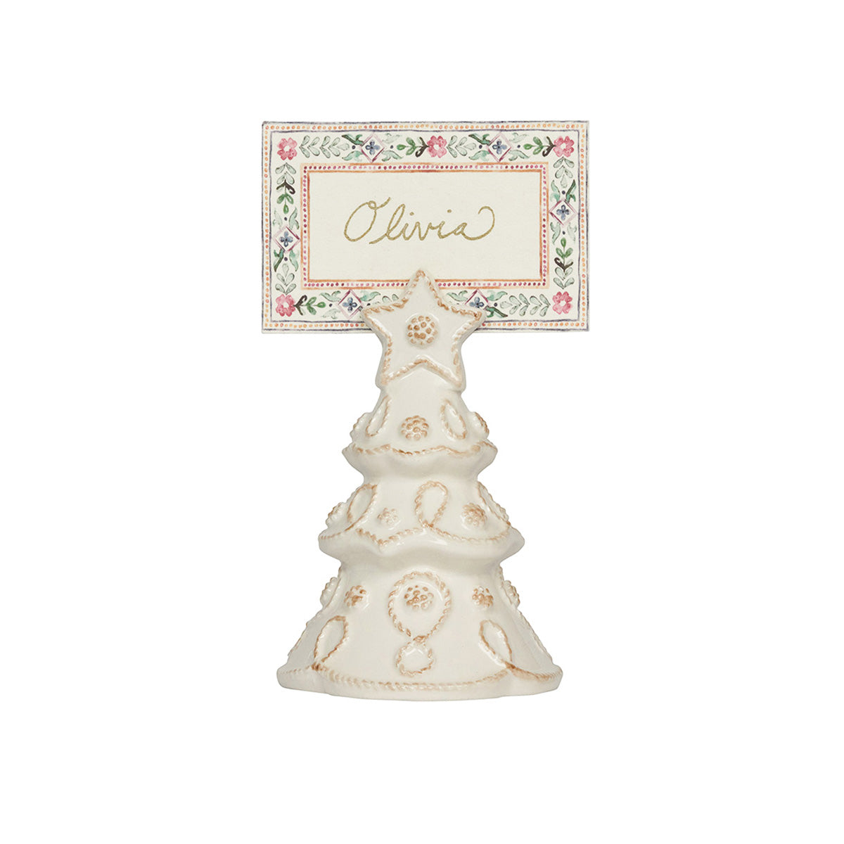 Berry & Thread North Pole Tree Place Card Holder Set/4 - Whitewash