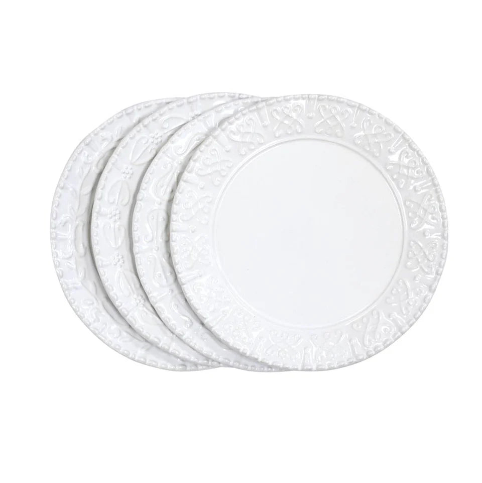 Historia Salad Plates - Set of 4 Assorted Embossed Designs