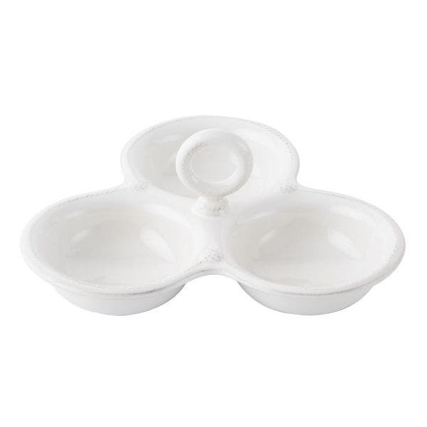 Berry & Thread Whitewash Triple Bowl Server