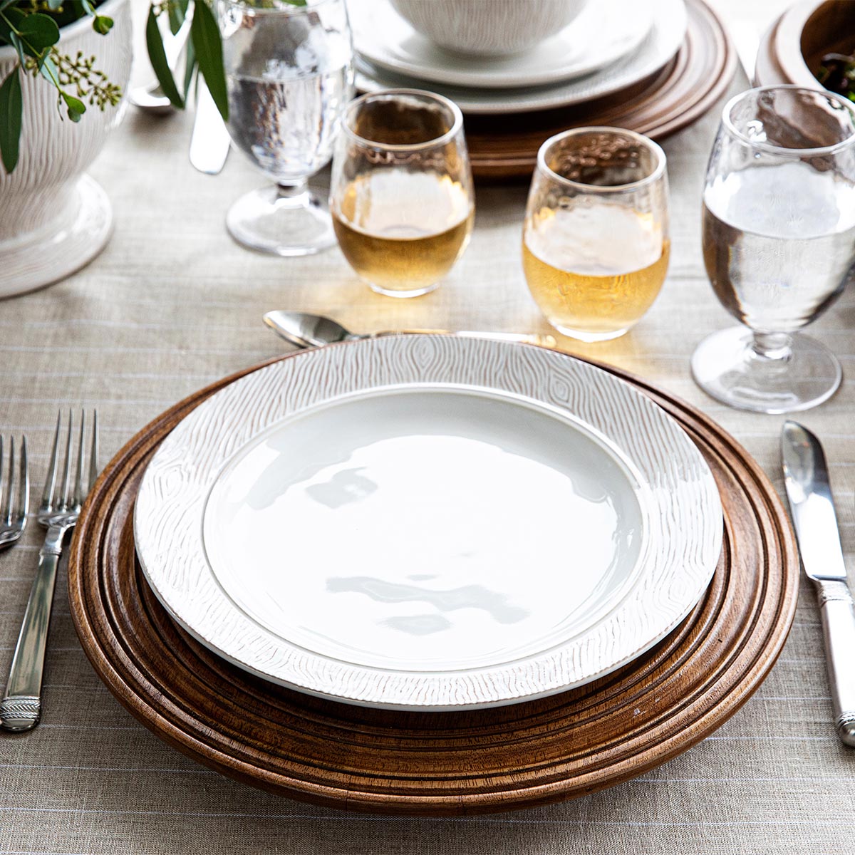 Blenheim Oak Whitewash Dinner Plate