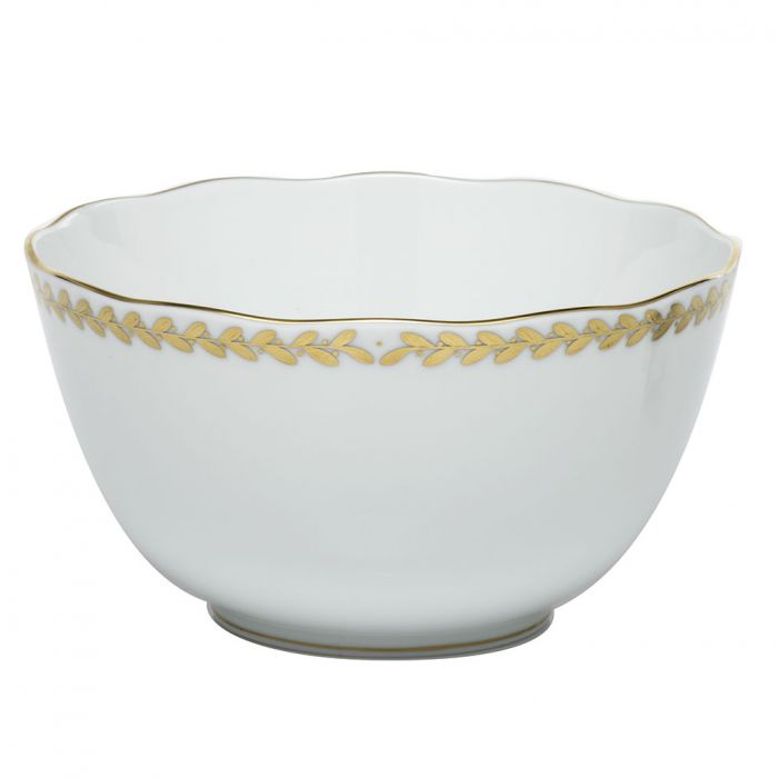 Golden Laurel Round Open Vegetable Bowl