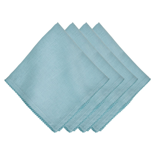 Berry Scallop Napkin Set/4 - Light Blue