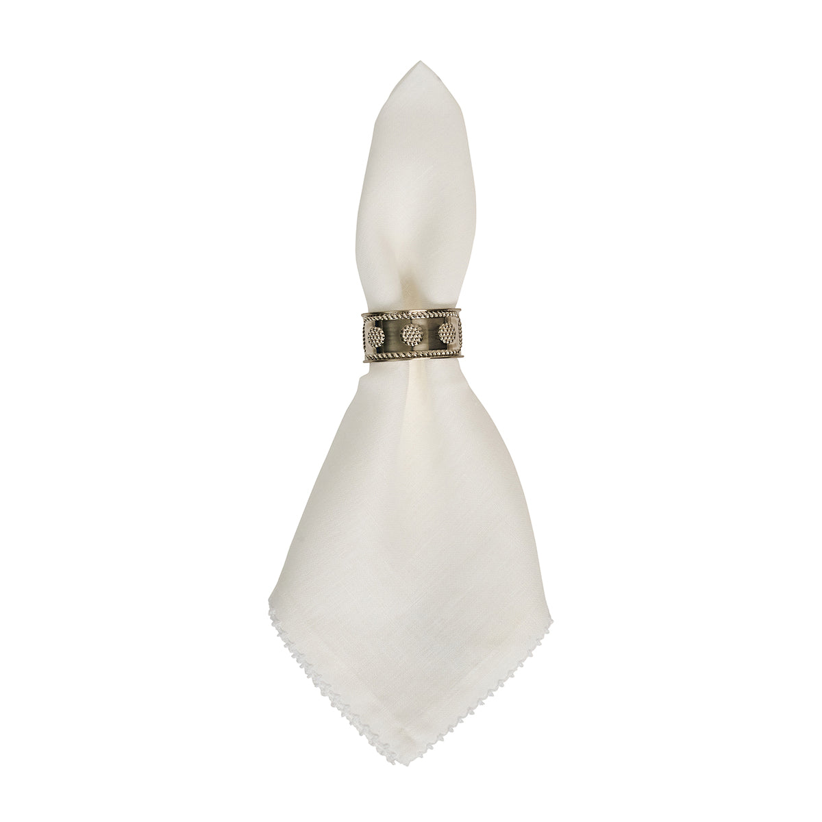 Berry Scallop Napkin Set/4 - White