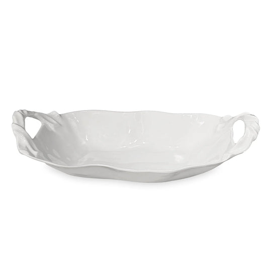 VIDA  Sasha Large Oval Bowl with Handles (White)