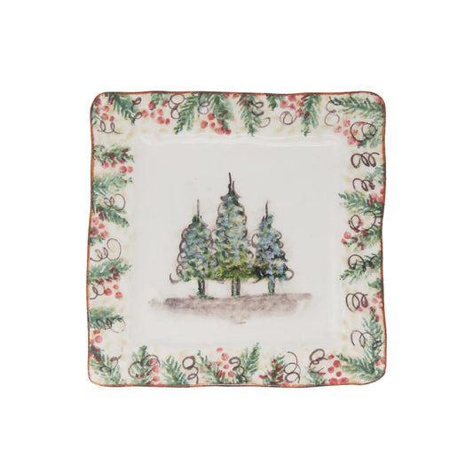 Natale Square Salad Plate
