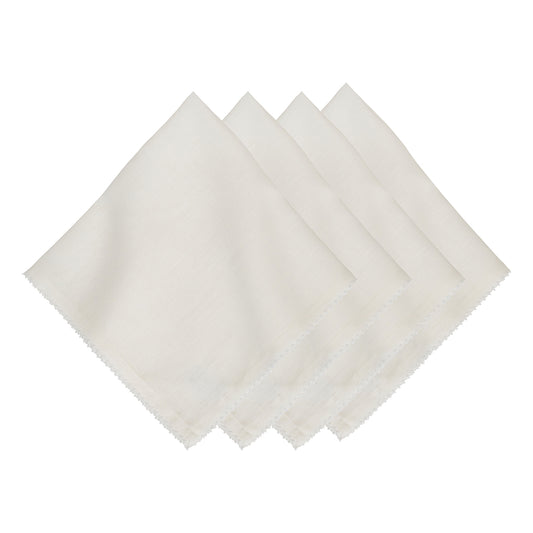 Berry Scallop Napkin Set/4 - White