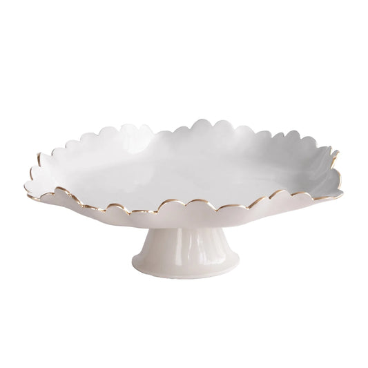 ENCANTO Colette Pedestal Cake Plate (Cream and White)