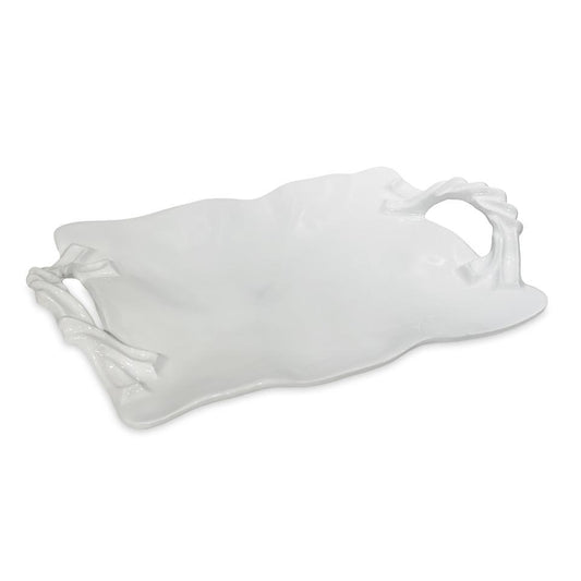 VIDA Sasha Rectangular Tray with Handles (White)