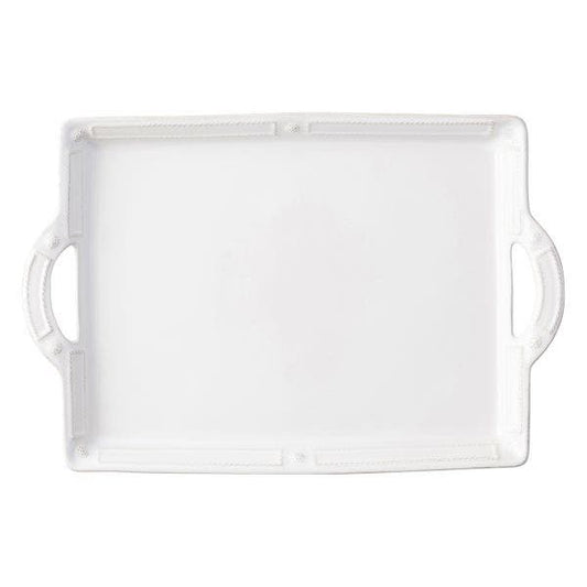 Berry & Thread French Panel Whitewash Handled Tray/Platter